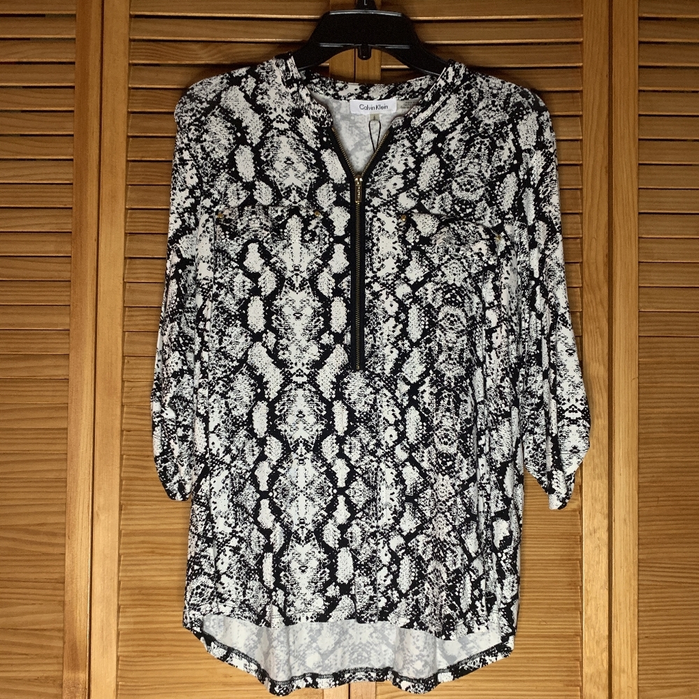 Black and White Blouse